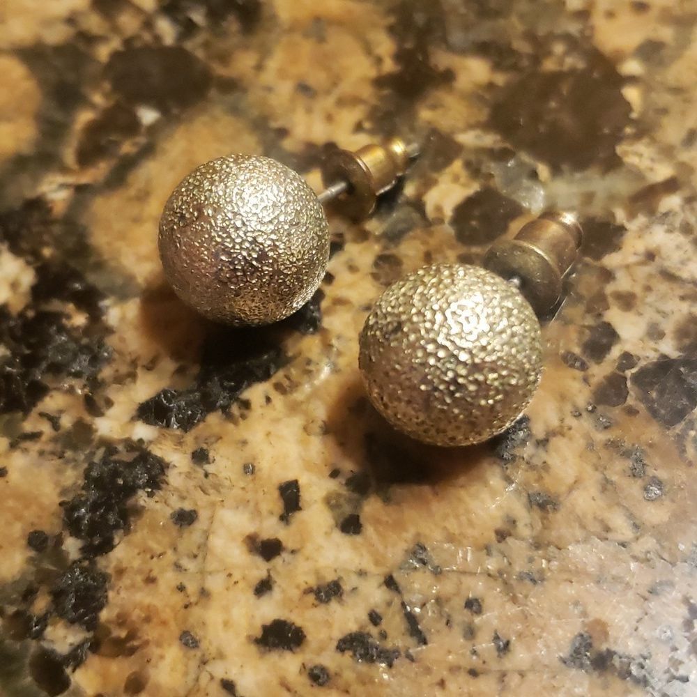 Silver Ball Earrings - Picture 2 of 3